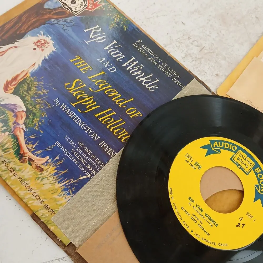 Lot of 10 Vintage 1950s-60s Audio Book Record Sets – Rip Van Winkle, Classics